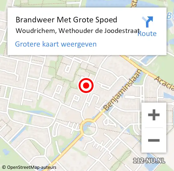 Locatie op kaart van de 112 melding: Brandweer Met Grote Spoed Naar Woudrichem, Wethouder de Joodestraat op 10 juli 2021 22:03