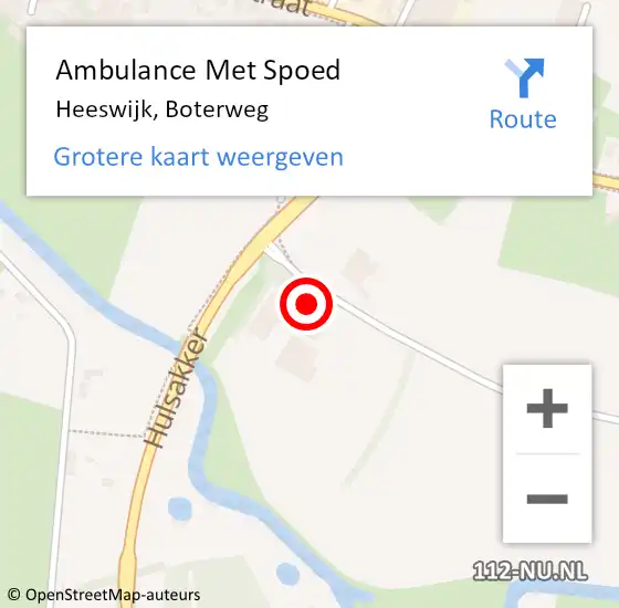 Locatie op kaart van de 112 melding: Ambulance Met Spoed Naar Heeswijk, Boterweg op 16 juni 2014 07:27