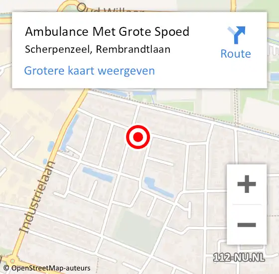 Locatie op kaart van de 112 melding: Ambulance Met Grote Spoed Naar Scherpenzeel, Rembrandtlaan op 10 juli 2021 23:17