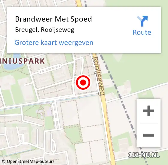 Locatie op kaart van de 112 melding: Brandweer Met Spoed Naar Breugel, Rooijseweg op 10 juli 2021 23:28