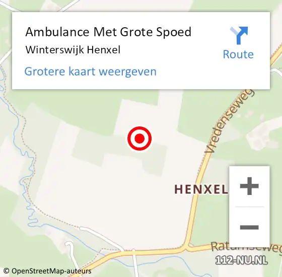 Locatie op kaart van de 112 melding: Ambulance Met Grote Spoed Naar Winterswijk Henxel op 11 juli 2021 00:03