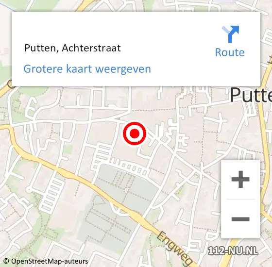 Locatie op kaart van de 112 melding:  Putten, Achterstraat op 16 juni 2014 07:37