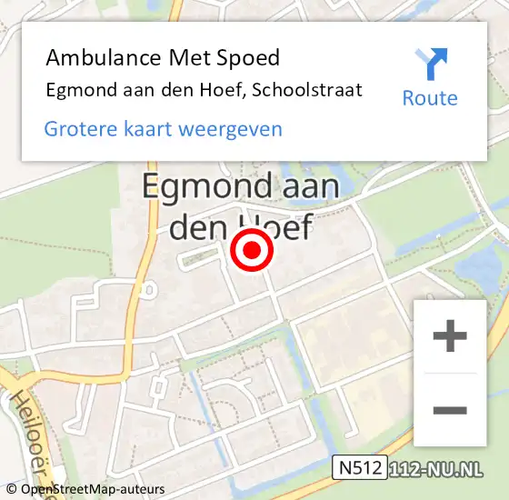 Locatie op kaart van de 112 melding: Ambulance Met Spoed Naar Egmond aan den Hoef, Schoolstraat op 11 juli 2021 00:48