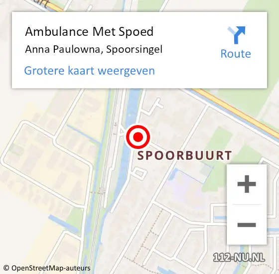 Locatie op kaart van de 112 melding: Ambulance Met Spoed Naar Anna Paulowna, Spoorsingel op 11 juli 2021 01:50