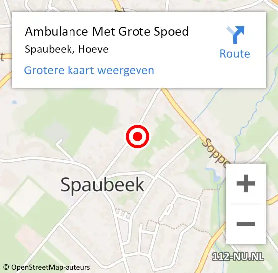 Locatie op kaart van de 112 melding: Ambulance Met Grote Spoed Naar Spaubeek, Hoeve op 16 juni 2014 07:41