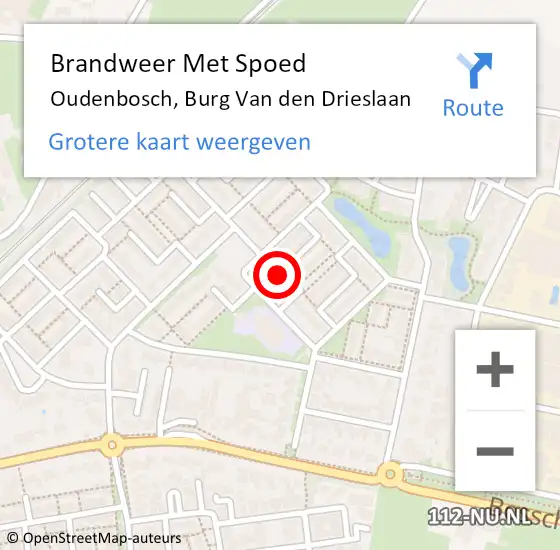 Locatie op kaart van de 112 melding: Brandweer Met Spoed Naar Oudenbosch, Burg Van den Drieslaan op 11 juli 2021 02:11