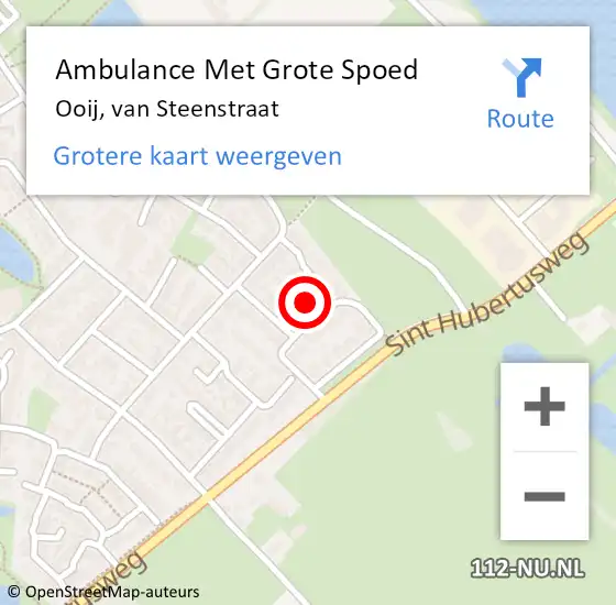 Locatie op kaart van de 112 melding: Ambulance Met Grote Spoed Naar Ooij, van Steenstraat op 11 juli 2021 02:53