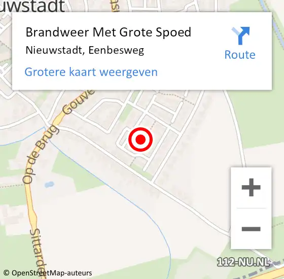 Locatie op kaart van de 112 melding: Brandweer Met Grote Spoed Naar Nieuwstadt, Eenbesweg op 11 juli 2021 04:21