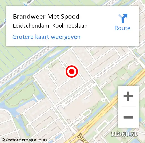 Locatie op kaart van de 112 melding: Brandweer Met Spoed Naar Leidschendam, Koolmeeslaan op 11 juli 2021 06:13