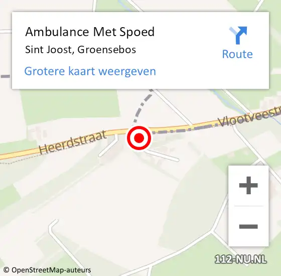 Locatie op kaart van de 112 melding: Ambulance Met Spoed Naar Sint Joost, Groensebos op 11 juli 2021 09:39