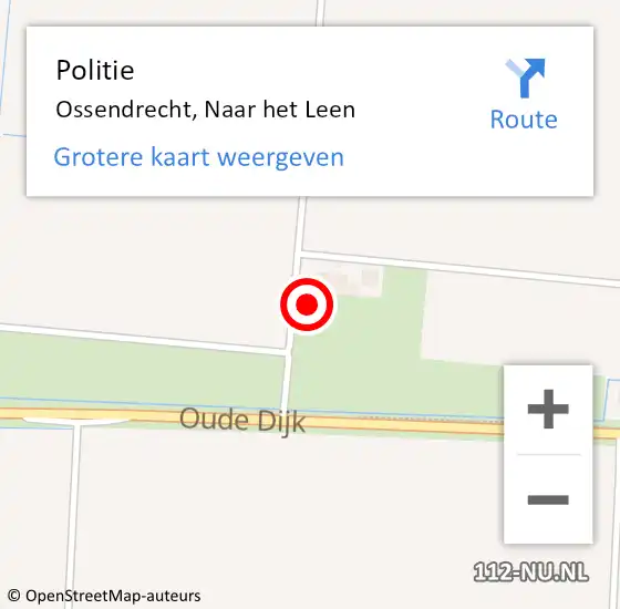 Locatie op kaart van de 112 melding: Politie Ossendrecht, Naar het Leen op 11 juli 2021 11:11