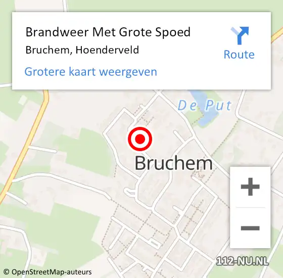 Locatie op kaart van de 112 melding: Brandweer Met Grote Spoed Naar Bruchem, Hoenderveld op 11 juli 2021 11:23