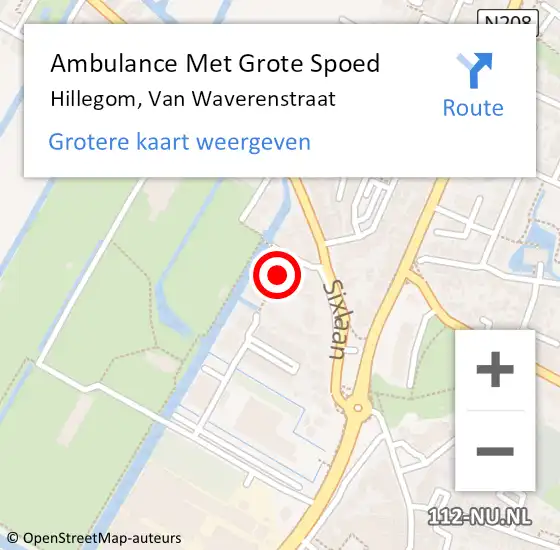 Locatie op kaart van de 112 melding: Ambulance Met Grote Spoed Naar Hillegom, Van Waverenstraat op 11 juli 2021 12:13