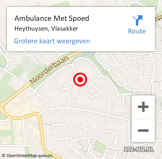 Locatie op kaart van de 112 melding: Ambulance Met Spoed Naar Heythuysen, Vlasakker op 11 juli 2021 12:24