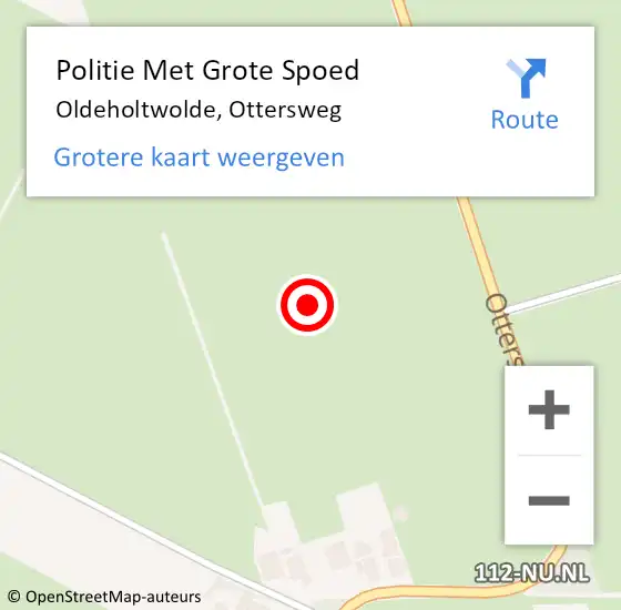 Locatie op kaart van de 112 melding: Politie Met Grote Spoed Naar Oldeholtwolde, Ottersweg op 11 juli 2021 12:32