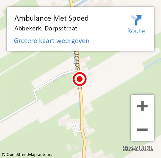 Locatie op kaart van de 112 melding: Ambulance Met Spoed Naar Abbekerk, Dorpsstraat op 11 juli 2021 13:03