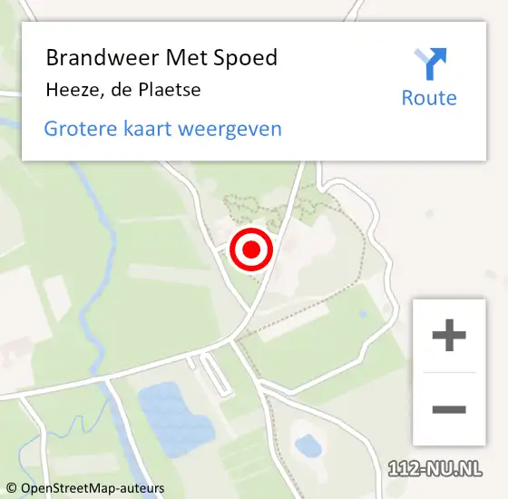 Locatie op kaart van de 112 melding: Brandweer Met Spoed Naar Heeze, de Plaetse op 11 juli 2021 13:37