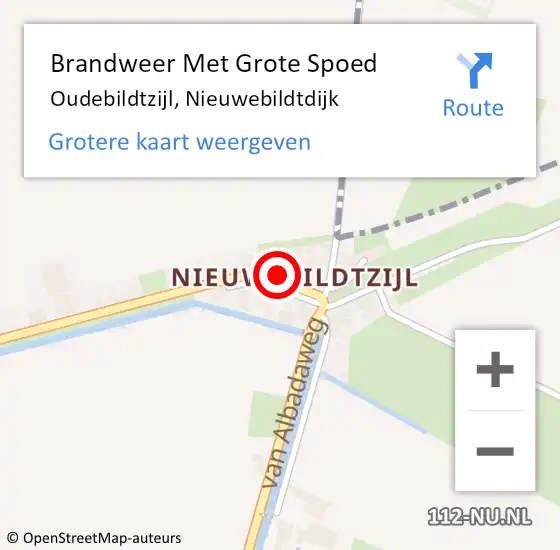 Locatie op kaart van de 112 melding: Brandweer Met Grote Spoed Naar Oudebildtzijl, Nieuwebildtdijk op 11 juli 2021 13:42