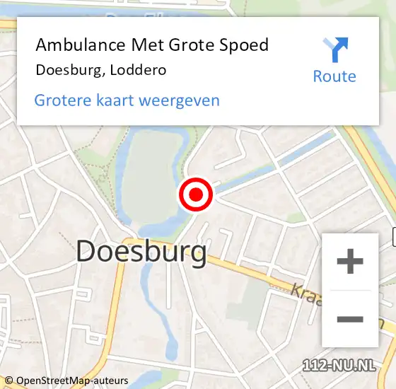 Locatie op kaart van de 112 melding: Ambulance Met Grote Spoed Naar Doesburg, Loddero op 11 juli 2021 14:18