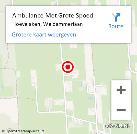 Locatie op kaart van de 112 melding: Ambulance Met Grote Spoed Naar Hoevelaken, Weldammerlaan op 11 juli 2021 14:26