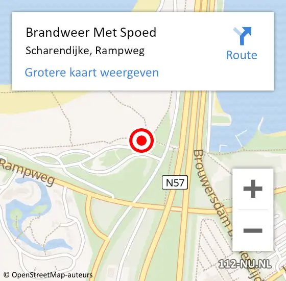 Locatie op kaart van de 112 melding: Brandweer Met Spoed Naar Scharendijke, Rampweg op 11 juli 2021 14:41