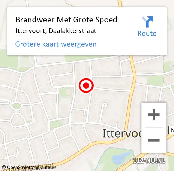 Locatie op kaart van de 112 melding: Brandweer Met Grote Spoed Naar Ittervoort, Daalakkerstraat op 11 juli 2021 14:43