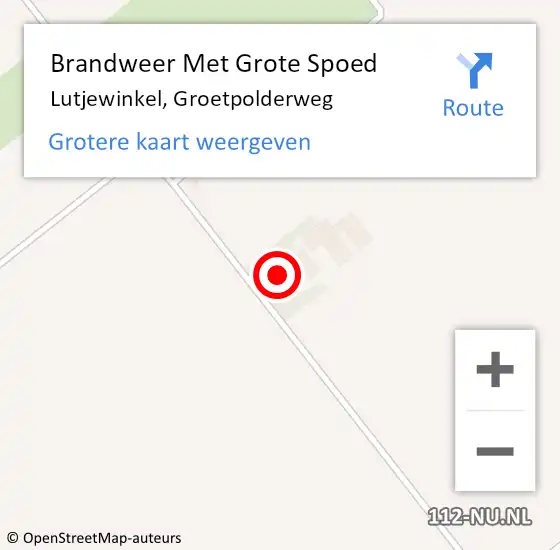 Locatie op kaart van de 112 melding: Brandweer Met Grote Spoed Naar Lutjewinkel, Groetpolderweg op 11 juli 2021 15:02