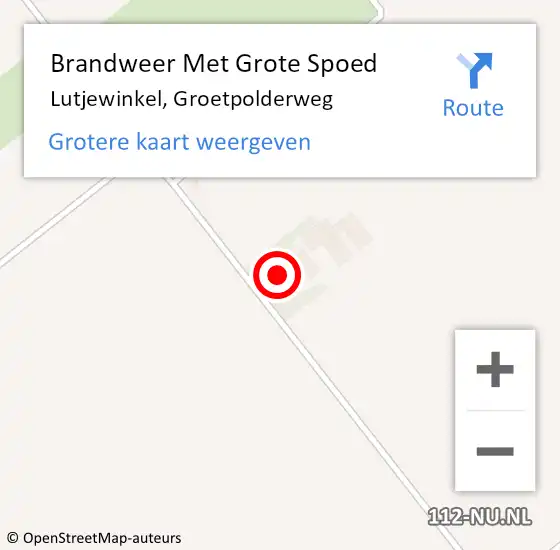 Locatie op kaart van de 112 melding: Brandweer Met Grote Spoed Naar Lutjewinkel, Groetpolderweg op 11 juli 2021 15:04
