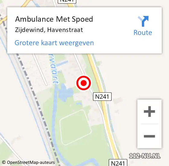 Locatie op kaart van de 112 melding: Ambulance Met Spoed Naar Zijdewind, Havenstraat op 11 juli 2021 15:12