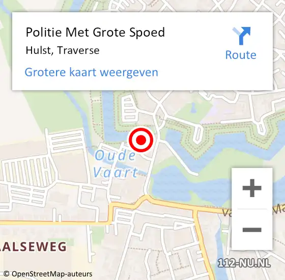 Locatie op kaart van de 112 melding: Politie Met Grote Spoed Naar Hulst, Traverse op 11 juli 2021 15:21