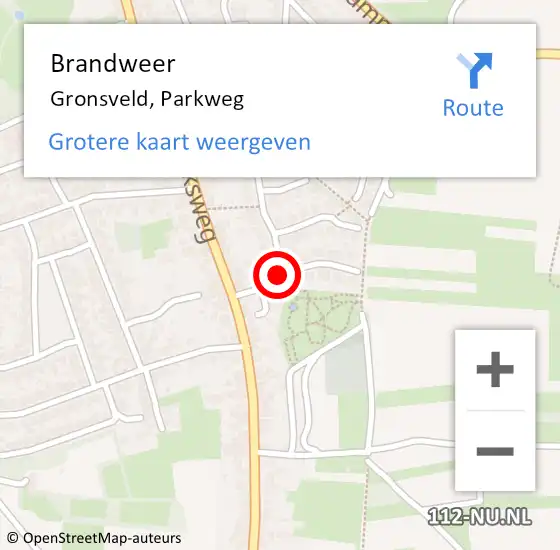 Locatie op kaart van de 112 melding: Brandweer Gronsveld, Parkweg op 16 juni 2014 08:40