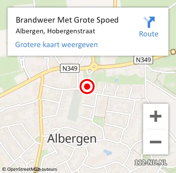 Locatie op kaart van de 112 melding: Brandweer Met Grote Spoed Naar Albergen, Hobergenstraat op 11 juli 2021 16:12