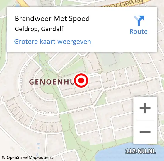 Locatie op kaart van de 112 melding: Brandweer Met Spoed Naar Geldrop, Gandalf op 11 juli 2021 16:40