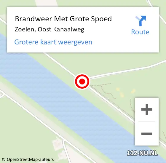 Locatie op kaart van de 112 melding: Brandweer Met Grote Spoed Naar Zoelen, Oost Kanaalweg op 16 juni 2014 08:44