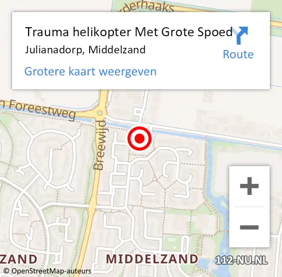 Locatie op kaart van de 112 melding: Trauma helikopter Met Grote Spoed Naar Julianadorp, Middelzand op 11 juli 2021 16:48