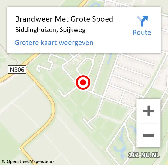 Locatie op kaart van de 112 melding: Brandweer Met Grote Spoed Naar Biddinghuizen, Spijkweg op 11 juli 2021 19:37