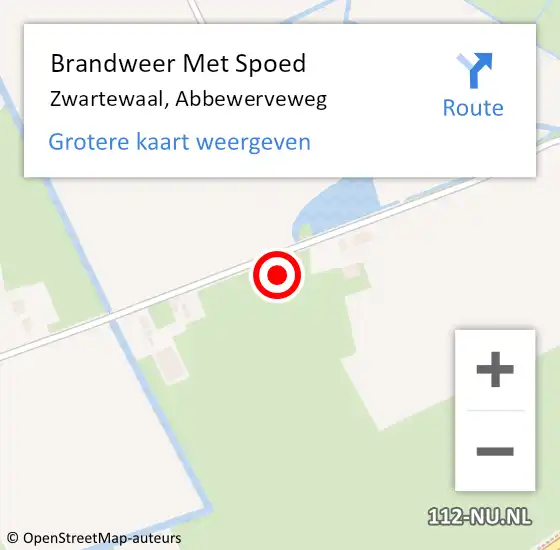 Locatie op kaart van de 112 melding: Brandweer Met Spoed Naar Zwartewaal, Abbewerveweg op 11 juli 2021 19:51