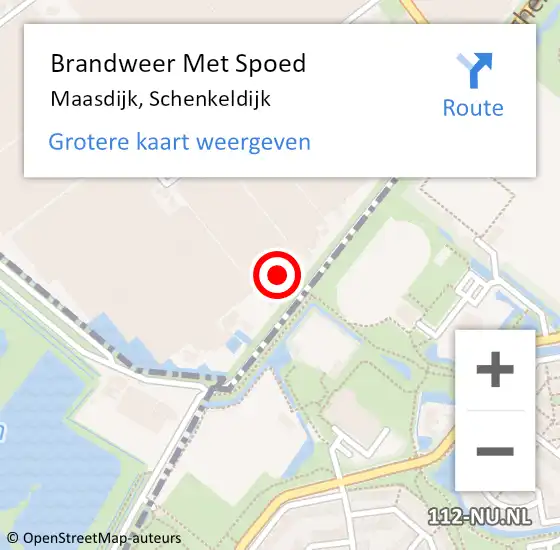 Locatie op kaart van de 112 melding: Brandweer Met Spoed Naar Maasdijk, Schenkeldijk op 11 juli 2021 19:57