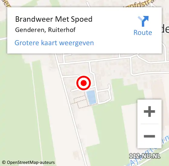 Locatie op kaart van de 112 melding: Brandweer Met Spoed Naar Genderen, Ruiterhof op 11 juli 2021 20:18