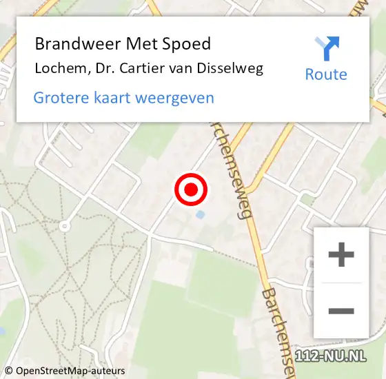 Locatie op kaart van de 112 melding: Brandweer Met Spoed Naar Lochem, Dr. Cartier van Disselweg op 11 juli 2021 20:20