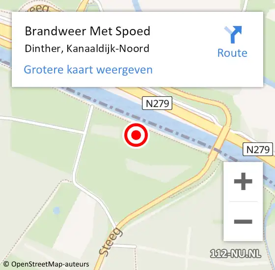 Locatie op kaart van de 112 melding: Brandweer Met Spoed Naar Dinther, Kanaaldijk-Noord op 11 juli 2021 21:59