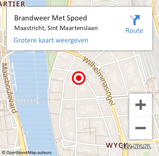Locatie op kaart van de 112 melding: Brandweer Met Spoed Naar Maastricht, Sint Maartenslaan op 11 juli 2021 22:15
