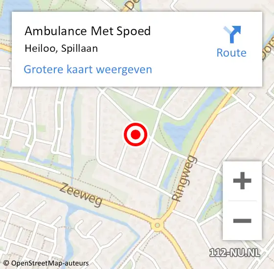 Locatie op kaart van de 112 melding: Ambulance Met Spoed Naar Heiloo, Spillaan op 16 juni 2014 09:09