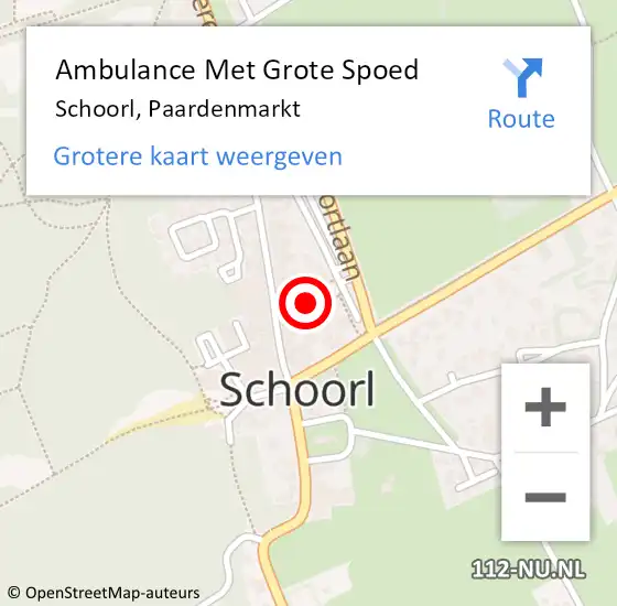 Locatie op kaart van de 112 melding: Ambulance Met Grote Spoed Naar Schoorl, Paardenmarkt op 11 juli 2021 22:54