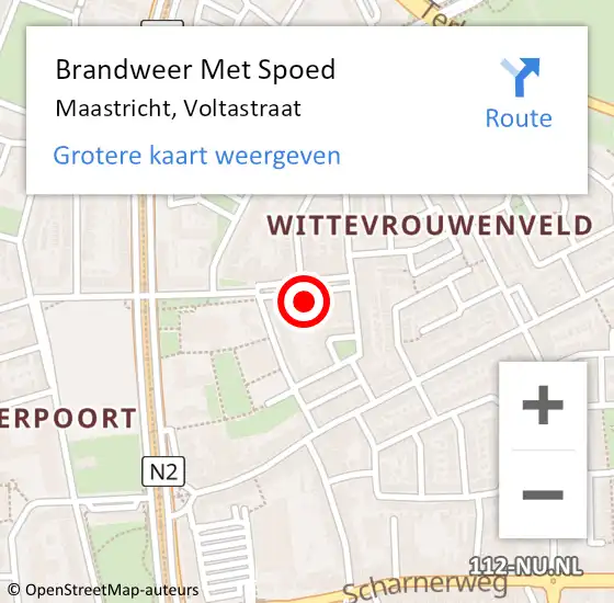 Locatie op kaart van de 112 melding: Brandweer Met Spoed Naar Maastricht, Voltastraat op 11 juli 2021 23:33