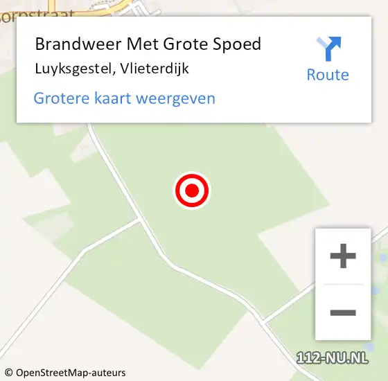 Locatie op kaart van de 112 melding: Brandweer Met Grote Spoed Naar Luyksgestel, Vlieterdijk op 11 juli 2021 23:34