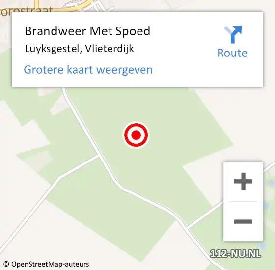 Locatie op kaart van de 112 melding: Brandweer Met Spoed Naar Luyksgestel, Vlieterdijk op 11 juli 2021 23:34