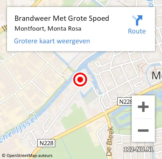 Locatie op kaart van de 112 melding: Brandweer Met Grote Spoed Naar Montfoort, Monta Rosa op 11 juli 2021 23:57