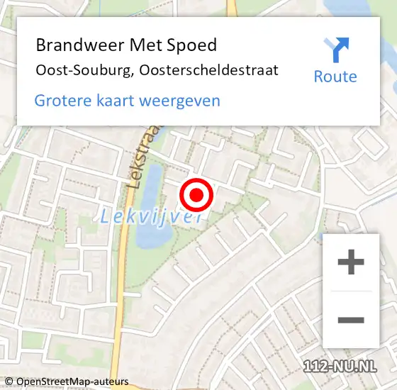 Locatie op kaart van de 112 melding: Brandweer Met Spoed Naar Oost-Souburg, Oosterscheldestraat op 12 juli 2021 00:42