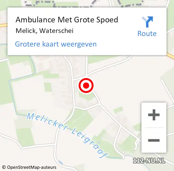 Locatie op kaart van de 112 melding: Ambulance Met Grote Spoed Naar Melick, Waterschei op 12 juli 2021 02:59